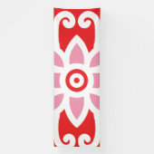 Een levendig rood-wit ontwerp met een delicaat spandoek (Verticaal)