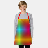 Een levendig schort met een regenbooggradiëntpatro (Gedragen)