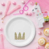 Een levendig, symmetrisch bloemontwerp met int papieren bordje (Feest)