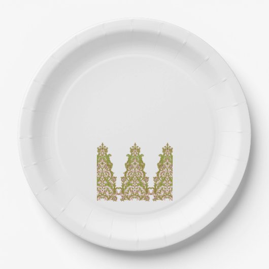 Een levendig, symmetrisch bloemontwerp met int papieren bordje (Voorkant)