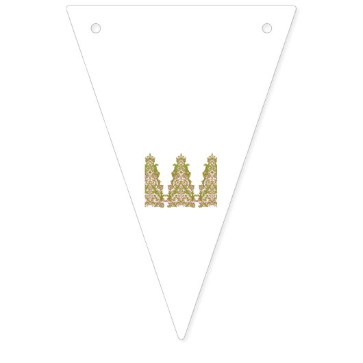 Een levendig, symmetrisch bloemontwerp met int vlaggetjes (Derde vlag)