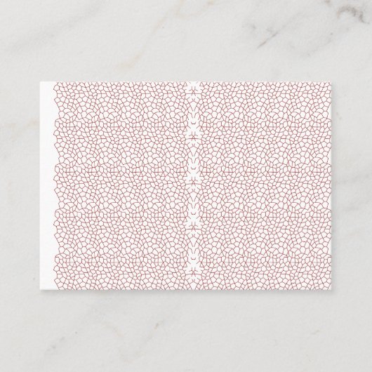 Een levendig tapijt met een ingewikkelde geometris afsprakenkaartje (Voorkant)