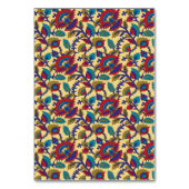 Een levendig textiel kunstwerk met vet rood, ja kaart (Voorkant)