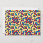 Een levendig textiel kunstwerk met vet rood, ja kaart (Voorkant)