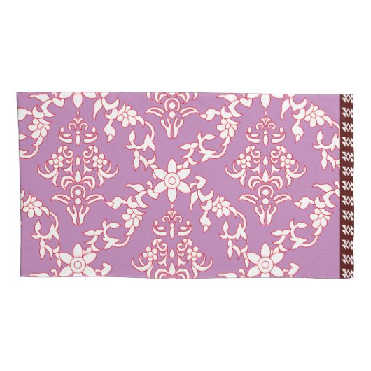 Een levendig textielontwerp met een ingewikkeld pa kussensloop (Achterkant-Rechts)