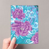 Een levendig textielontwerp met paarse en turq acryl uitnodigingen (Insitu (Draagbaar))