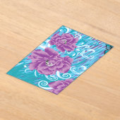 Een levendig textielontwerp met paarse en turq acryl uitnodigingen (Laagn)