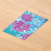 Een levendig textielontwerp met paarse en turq acryl uitnodigingen (Laagn)