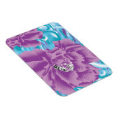 Een levendig textielontwerp met paarse en turq magneet (Rechterzijde)