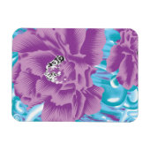 Een levendig textielontwerp met paarse en turq magneet (Horizontaal)