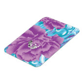 Een levendig textielontwerp met paarse en turq magneet (Linkerzijde)