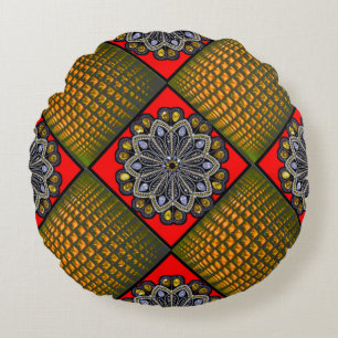 Een levendig tintje aan uw leefruimte met deze 16" rond kussen