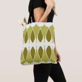 Een levendig trendy groen & wit klassiek ontwerp tote bag (Dichtbij)
