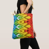 Een levendig trendy kleurrijk klassiek zigzagpatro tote bag (Dichtbij)