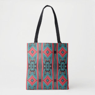 Een levendig trendy meerkleurig klassiek ontwerp tote bag