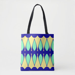 Een levendig trendy meerkleurig klassiek ontwerp tote bag