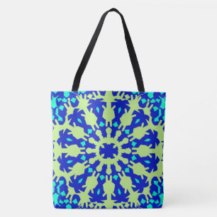 Een levendig trendy multikleur klassiek patroon bo tote bag
