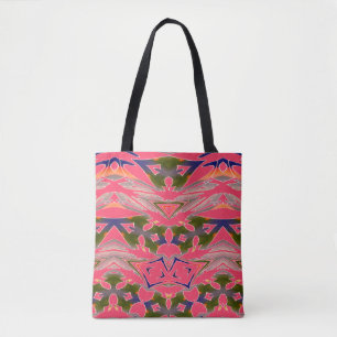 Een levendig trendy multiple color klassiek ontwer tote bag