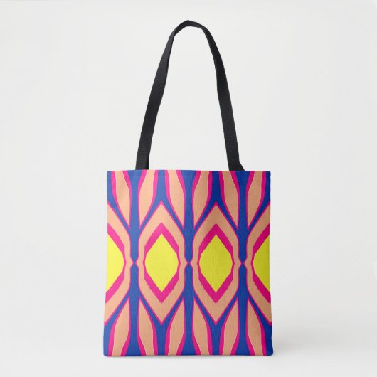 Een levendig trendy ontwerp met meerdere kleuren tote bag (Voorkant)