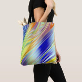 Een levendig trendy, veelkleurig klassiek ontwerp tote bag (Dichtbij)