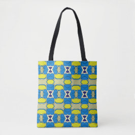 Een levendig trendy, veelkleurig naadloos patroon tote bag