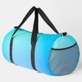 Een levendig turquoise plunjezak met zwarte handva