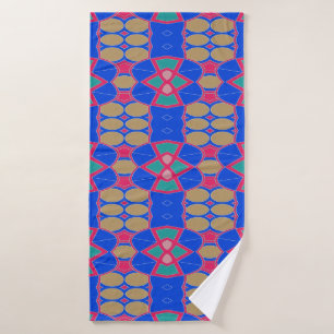 Een levendig, veelkleurig printpatroonontwerp badhanddoek