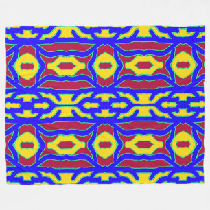 Een levendig, veelkleurig printpatroonontwerp fleece deken