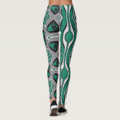 Een levendige abstracte groene "Ratti_Creative_Art Leggings (Achterkant)