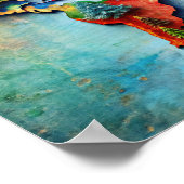 Een levendige, artistieke kaart van de wereld poster (Hoek)