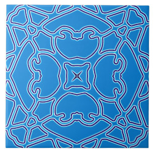 Een levendige blauwe kleur klassieke patroon keram tegeltje