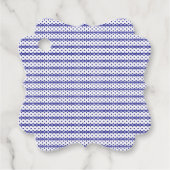 Een levendige blauwe lucht met verspreide witte wo bedankjes labels (Voorkant)