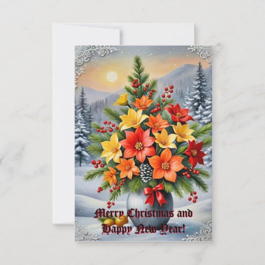 Een levendige bloemen arrangement kaart (Voorkant)