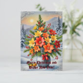 Een levendige bloemen arrangement kaart (Staand voorkant)