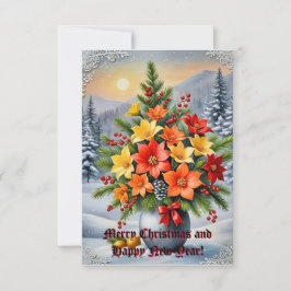 Een levendige bloemen arrangement kaart