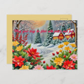 Een levendige bloementuin kerst Kaart (Voorkant / Achterkant)