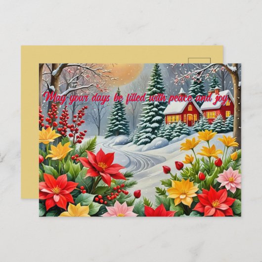 Een levendige bloementuin kerst Kaart (Voorkant / Achterkant)