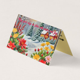 Een levendige bloementuin kerst Kaart