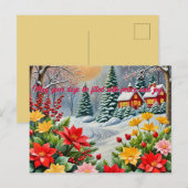 Een levendige bloementuin Kerstkaart Briefkaart (Voorkant / Achterkant)