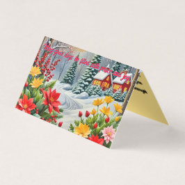 Een levendige bloementuin Kerstkaart Kaart