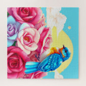 Een levendige bluebird legpuzzel (Horizontaal)