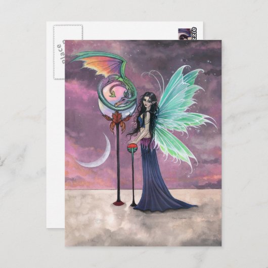 Een levendige droom fee en Dragon Briefkaart (Voorkant / Achterkant)