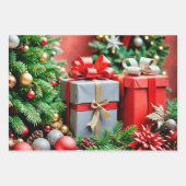 Een levendige en grillige kerstboom inpakpapier vel (Voorkant 3)