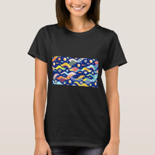 Een levendige en kleurrijke illustratie van oceaan t-shirt