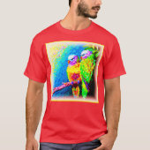 Een levendige en vrolijke regenboogvogels. Bestel  T-shirt (Voorkant)