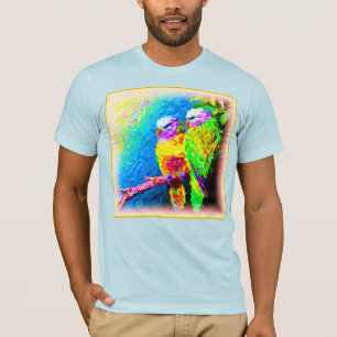 Een levendige en vrolijke regenboogvogels. Bestel  T-shirt
