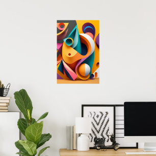 Een levendige exploratie van kleurrijke vormen poster