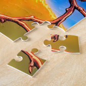Een levendige, fantastische vogel kinderen legpuzzel (Zijkant)