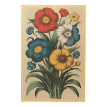 Een levendige Floral houten muur kunst