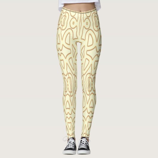 Een levendige gele kleur "Ratti_Creative_Arts" Leggings (Voorkant)